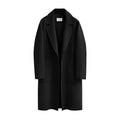 Long, loose-fitting women's coat with pockets and a notched collar - J&B; - 1 - Elvaroza.com