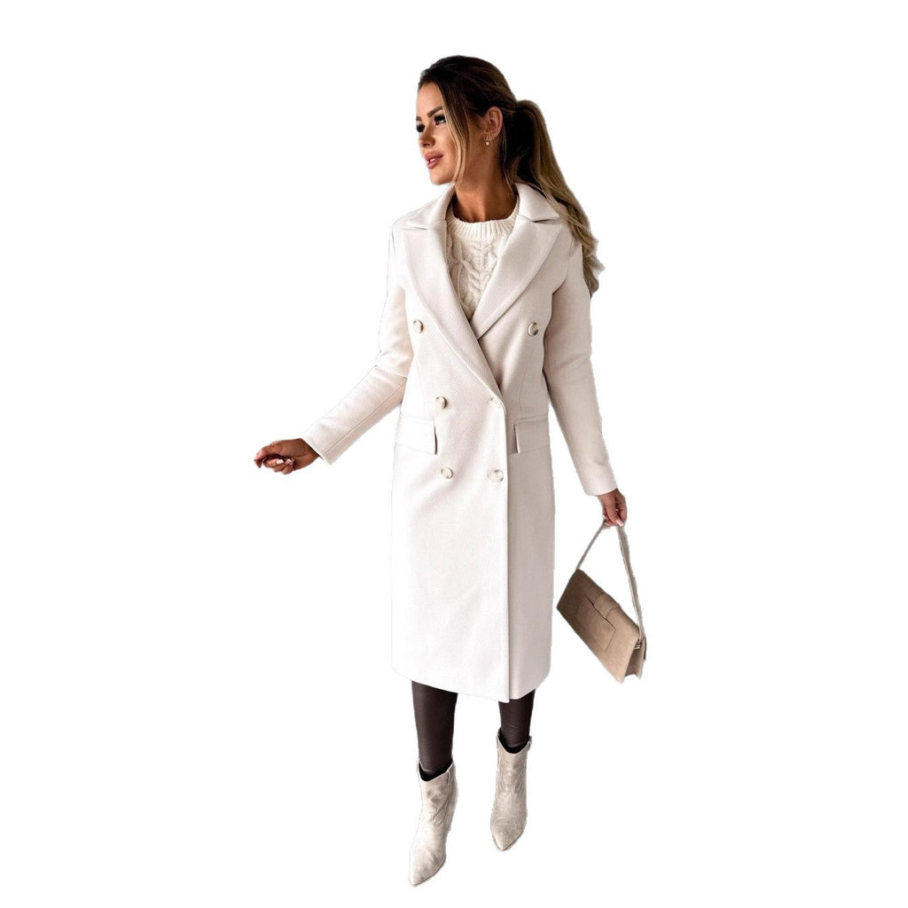 Double-breasted women's coat with pockets and an elegant cut - J&B; - 6 - Elvaroza.com