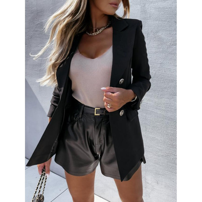 Zweireihiger Damenblazer in Hellblau mit eleganter Schnittführung | J&B - 6 - Elvaroza.com