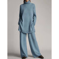 Casual two-piece women's knit set with a turtleneck and relaxed fit - J&B; - 1 - Elvaroza.com