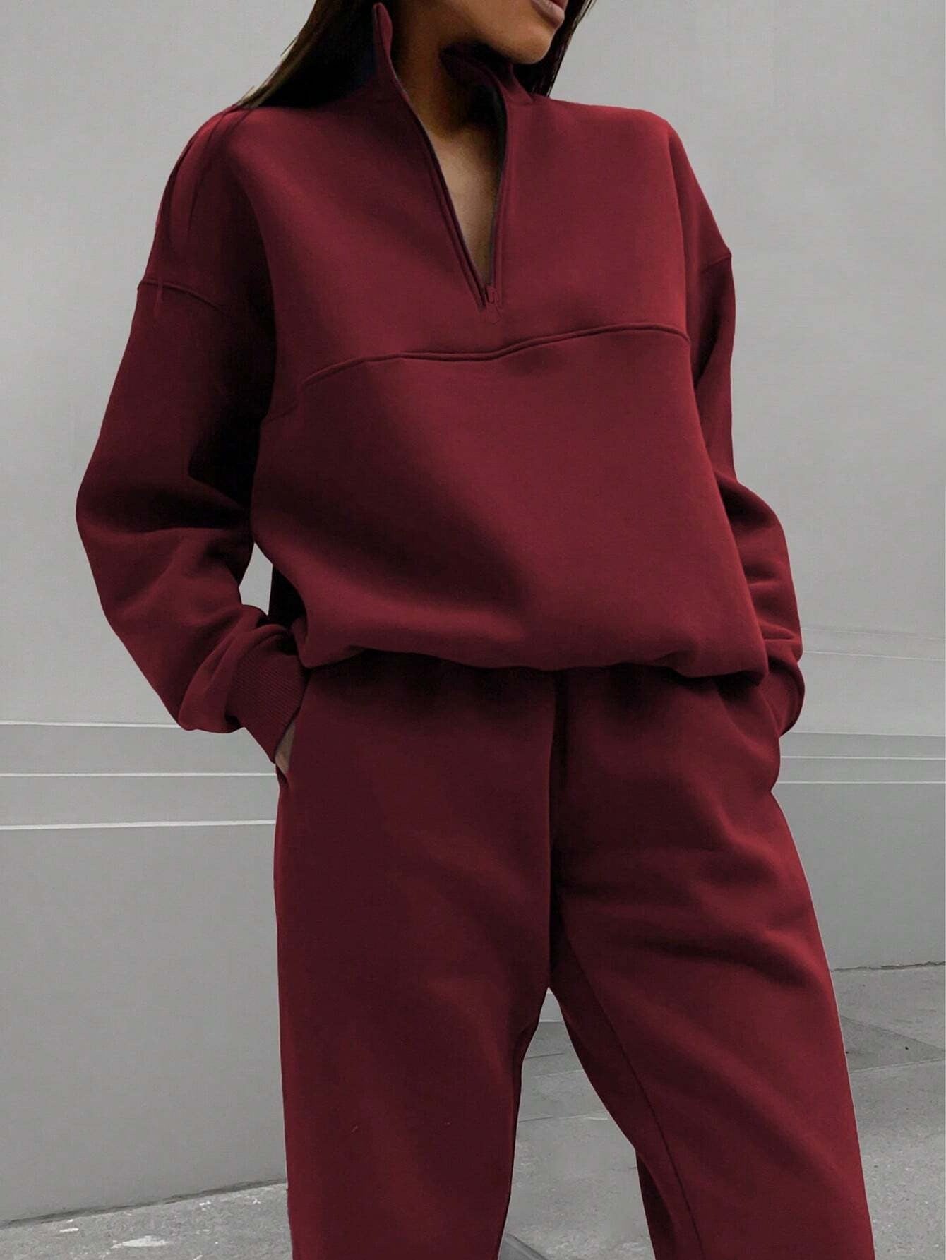 Two-piece women's set with a zipper and an oversized fit - J&B; - 1 - Elvaroza.com