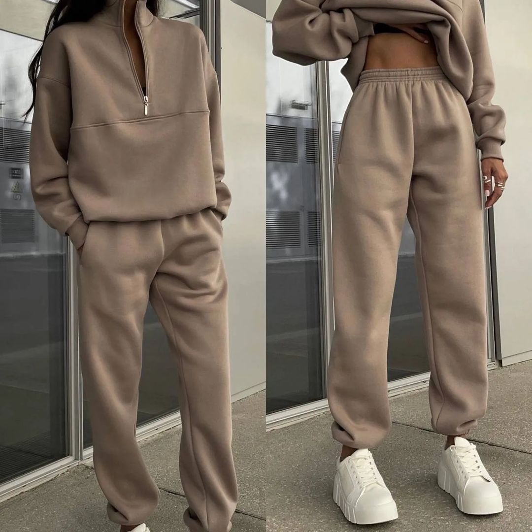 Two-piece women's set with a zipper and an oversized fit - J&B; - 6 - Elvaroza.com