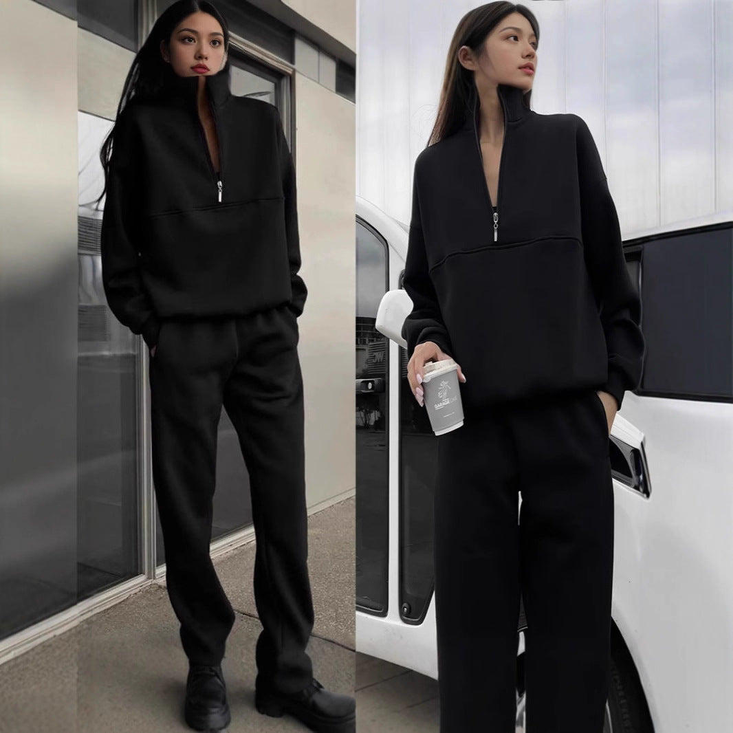 Two-piece women's set with a zipper and an oversized fit - J&B; - 7 - Elvaroza.com