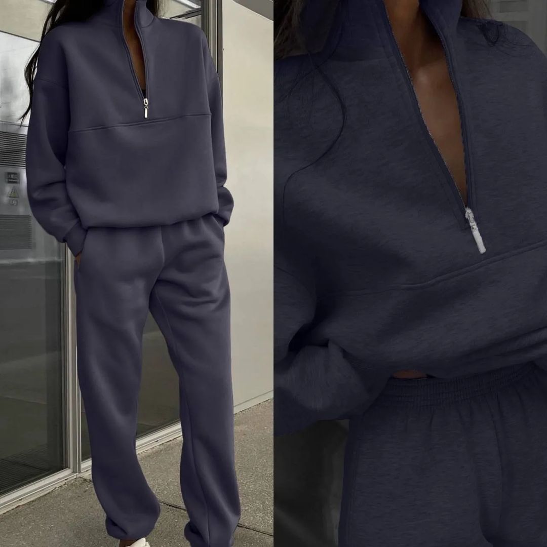 Two-piece women's set with a zipper and an oversized fit - J&B; - 8 - Elvaroza.com