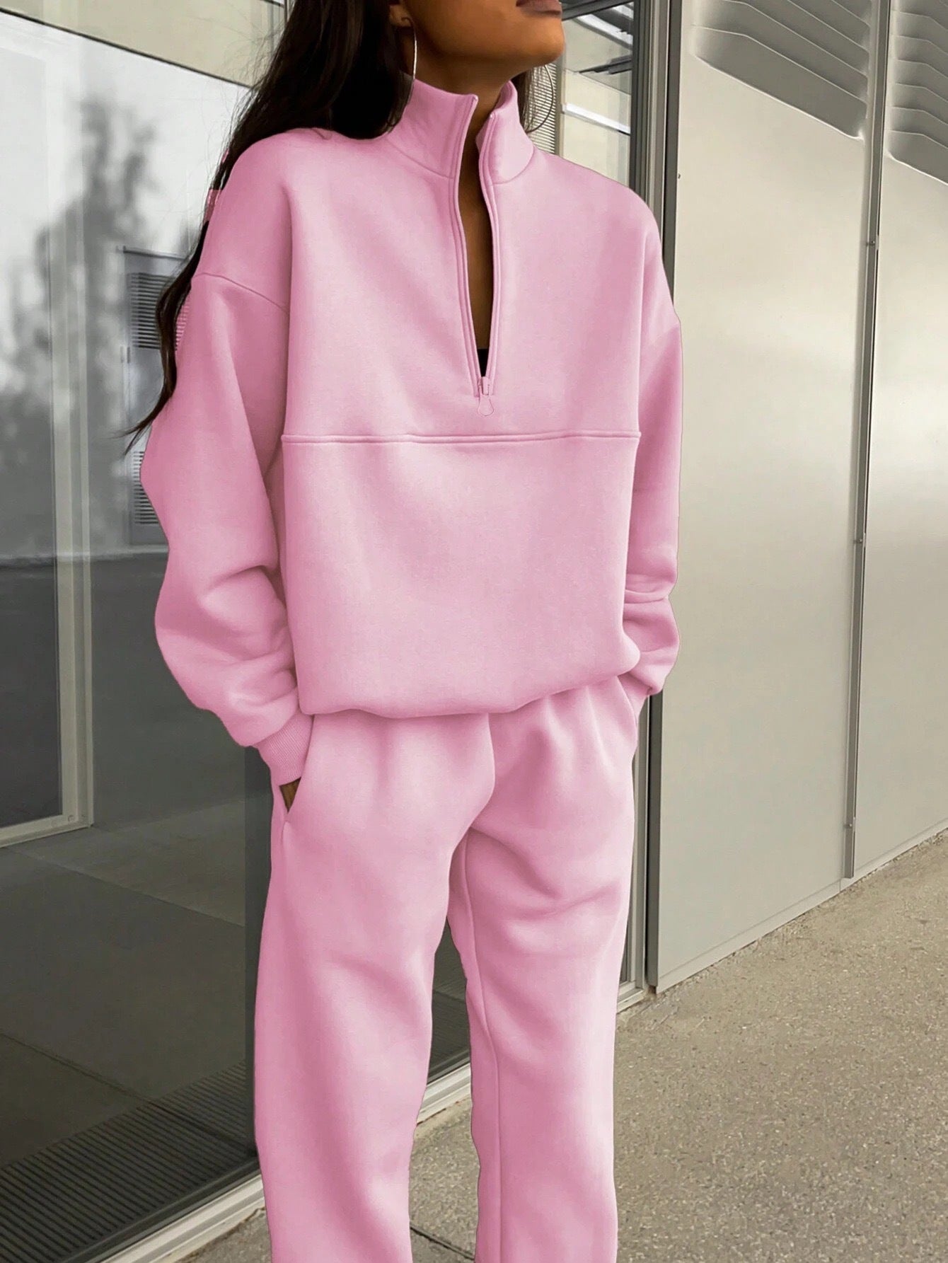 Two-piece women's set with a zipper and an oversized fit - J&B; - 9 - Elvaroza.com