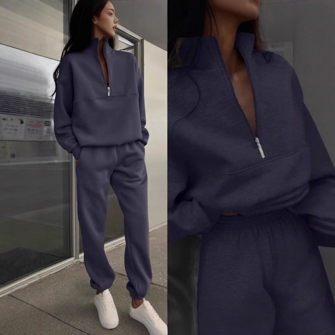 Two-piece women's set with a zipper and an oversized fit - J&B; - 10 - Elvaroza.com