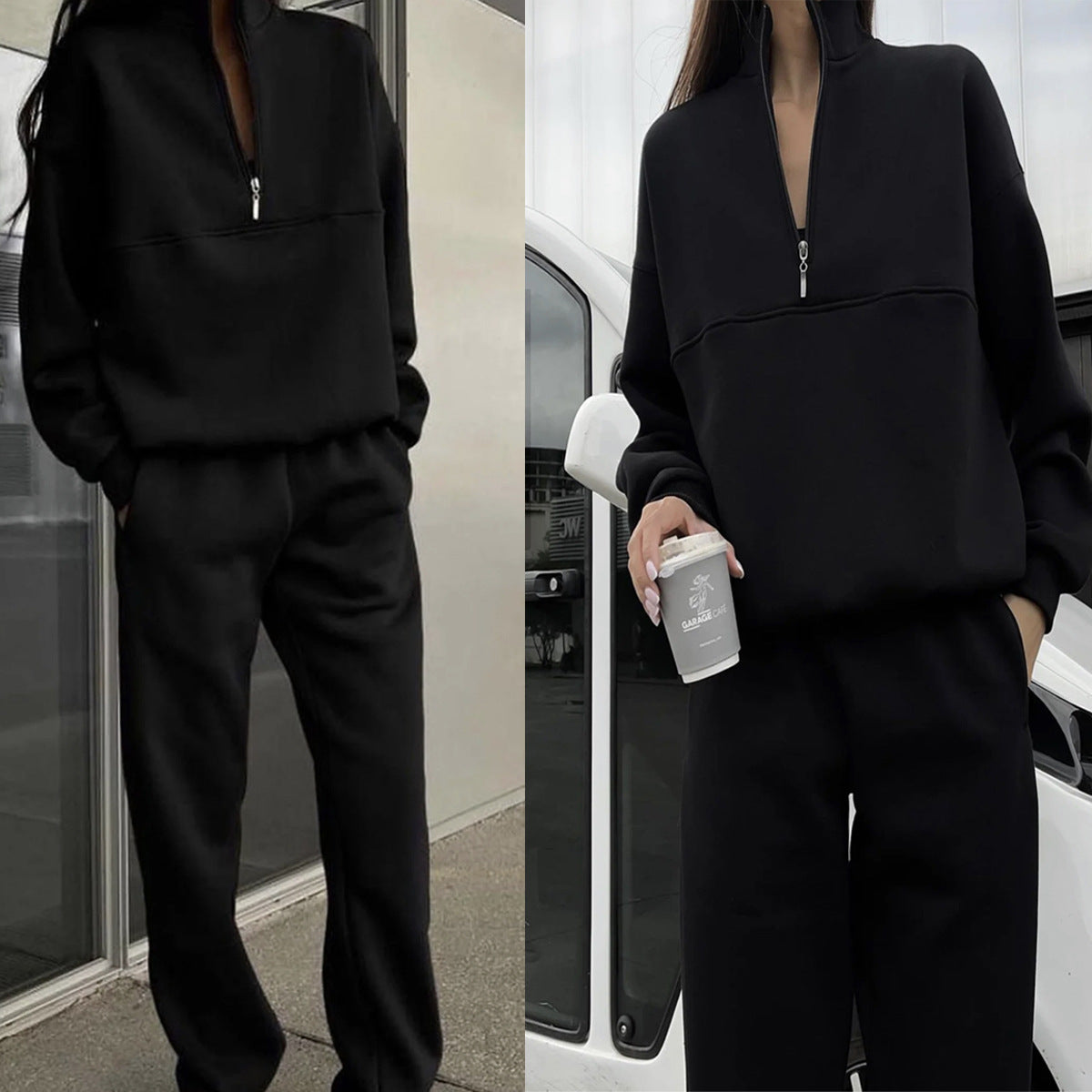 Two-piece women's set with a zipper and an oversized fit - J&B; - 11 - Elvaroza.com