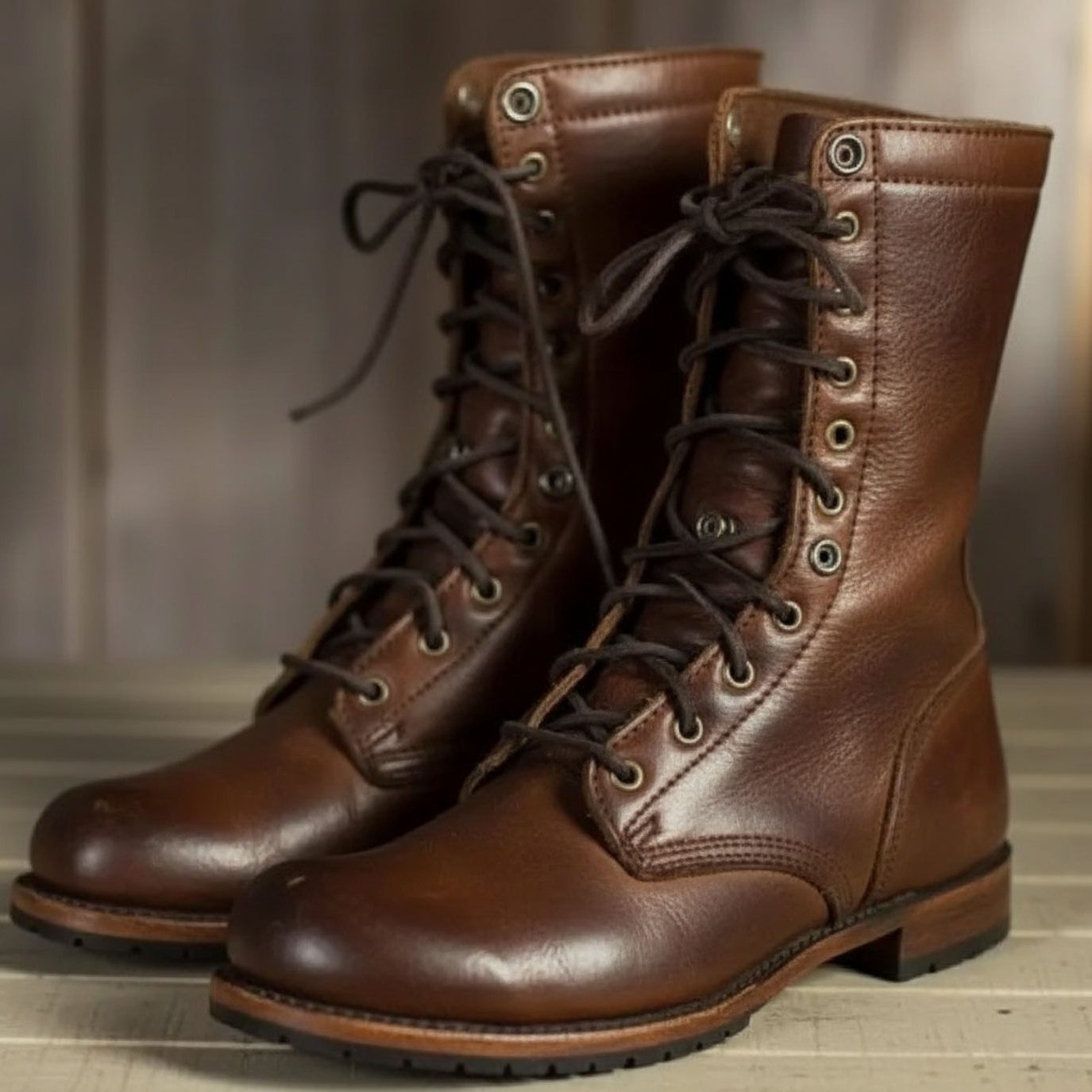 Women's calf-high lace-up boots with a cozy fleece cuff - J&B; - 1 - Elvaroza.com
