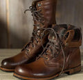 Women's calf-high lace-up boots with a cozy fleece cuff - J&B; - 3 - Elvaroza.com