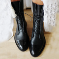 Women's lace-up ankle boots with a polished toe cap - J&B; - 1 - Elvaroza.com