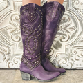Knee-high women's cowboy boots with studded detailing - J&B; - 1 - Elvaroza.com