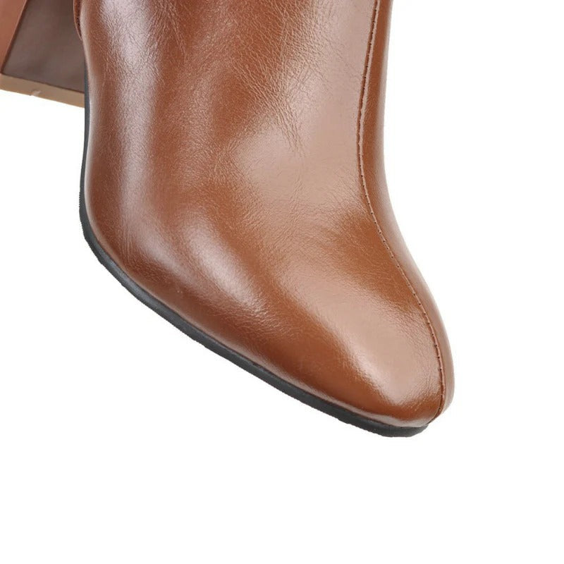 Stylish women's boots with block heels and pointed toes - J&B; - 1 - Elvaroza.com