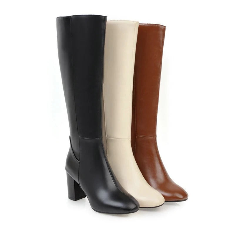 Stylish women's boots with block heels and pointed toes - J&B; - 2 - Elvaroza.com