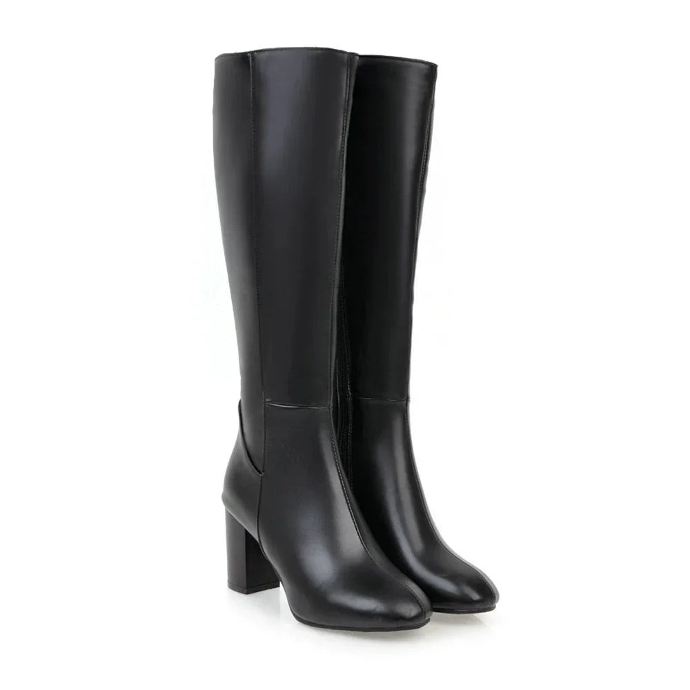 Stylish women's boots with block heels and pointed toes - J&B; - 3 - Elvaroza.com