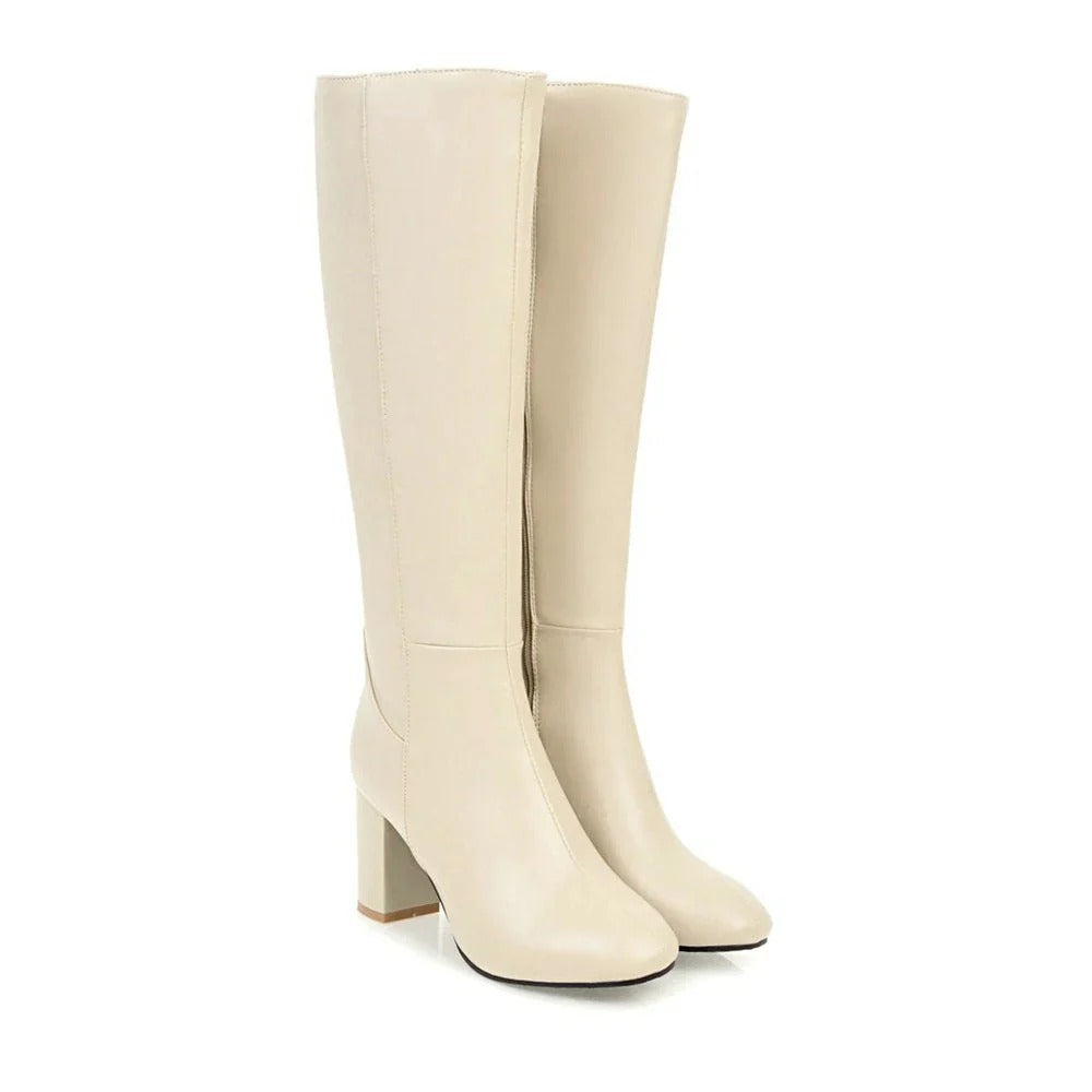 Stylish women's boots with block heels and pointed toes - J&B; - 5 - Elvaroza.com