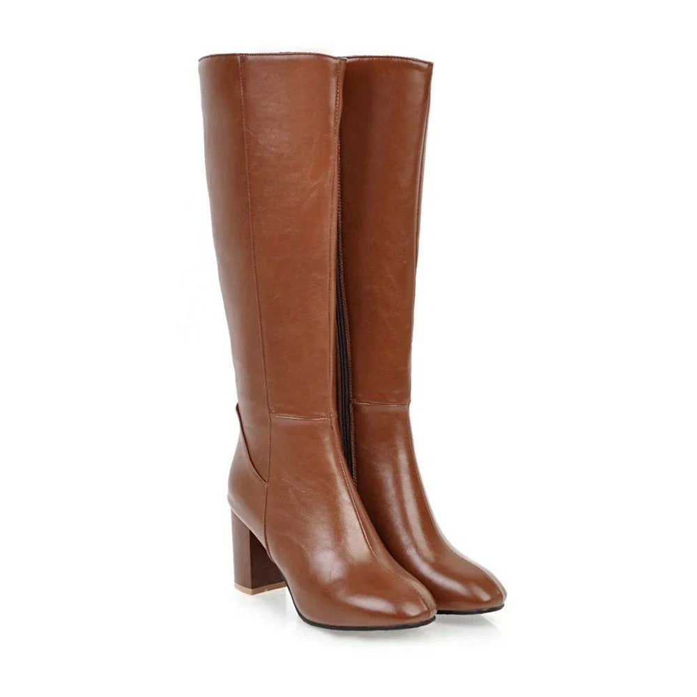 Stylish women's boots with block heels and pointed toes - J&B; - 6 - Elvaroza.com
