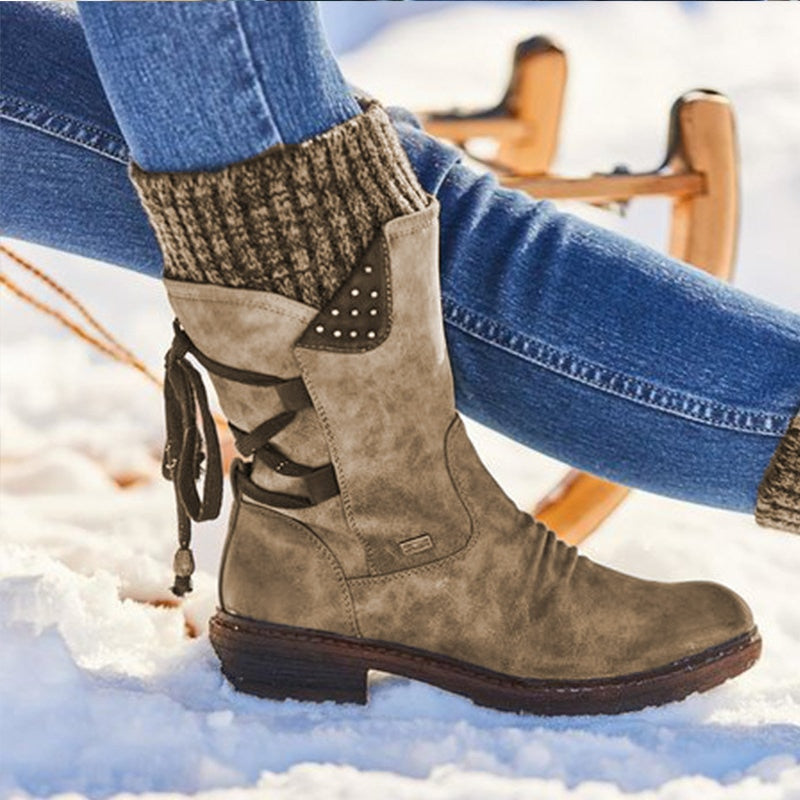 Stylish women's ankle boots with a floral pattern and buckles - J&B; - 7 - Elvaroza.com