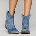 Women's Western Ankle Boots with Flat Heels – Versatile Style - J&B; - 1 - Elvaroza.com