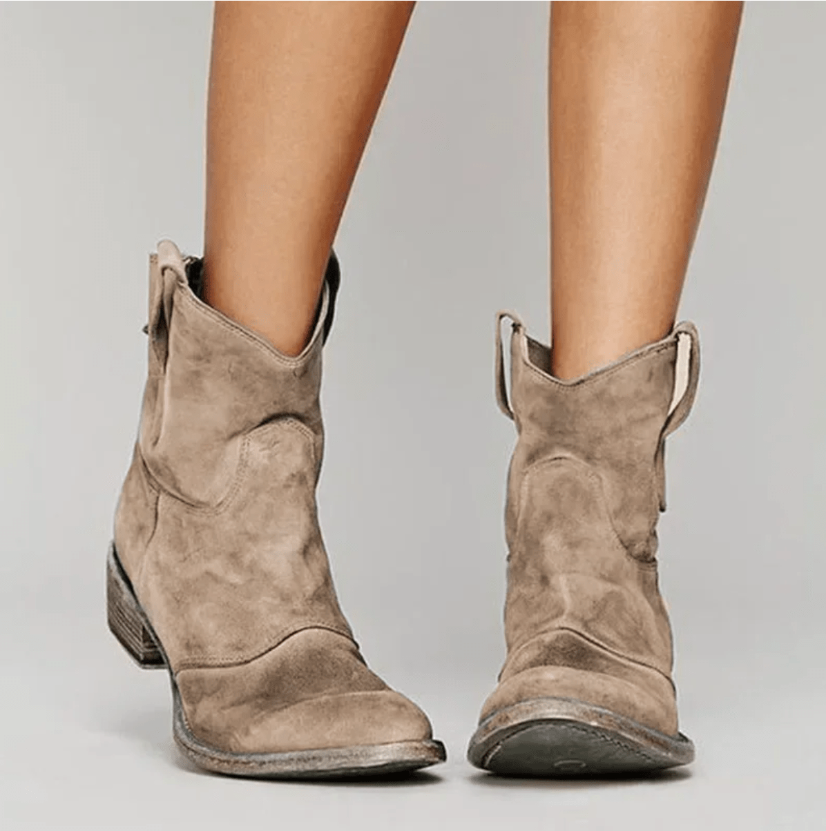 Women's Western Ankle Boots with Flat Heels – Versatile Style - J&B; - 2 - Elvaroza.com