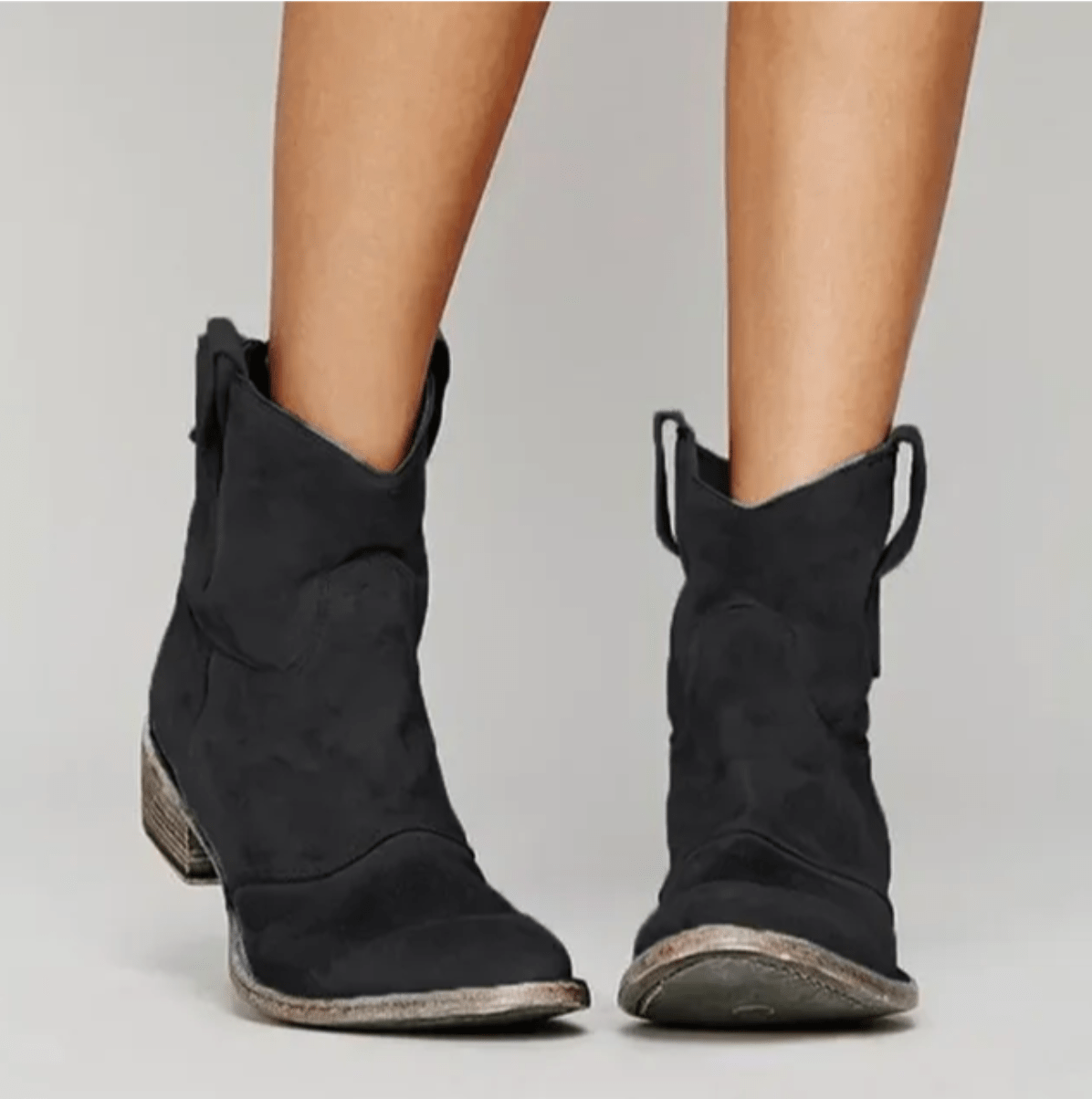 Women's Western Ankle Boots with Flat Heels – Versatile Style - J&B; - 3 - Elvaroza.com