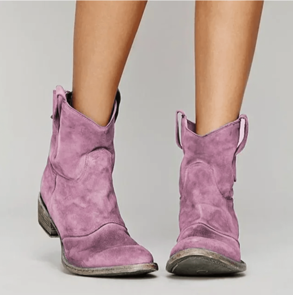 Women's Western Ankle Boots with Flat Heels – Versatile Style - J&B; - 5 - Elvaroza.com