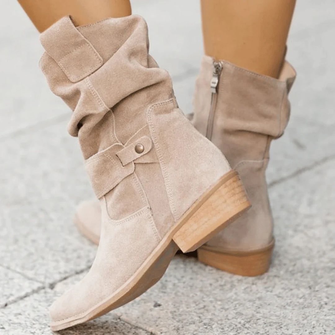 Stylish women's slouch boots with block heels and adjustable straps - J&B; - 5 - Elvaroza.com