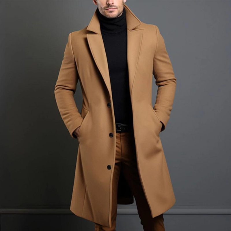 Classic Men's Coat – Fitted Cut with a Timeless Design and Warm Fabric - J&B; - 2 - Elvaroza.com