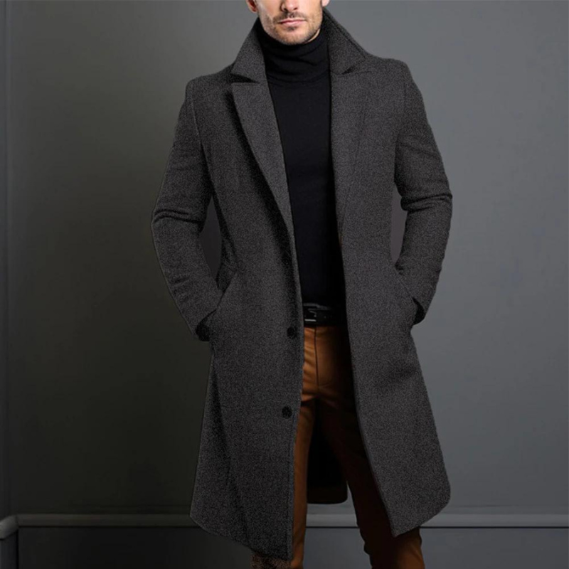 Classic Men's Coat – Fitted Cut with a Timeless Design and Warm Fabric - J&B; - 3 - Elvaroza.com