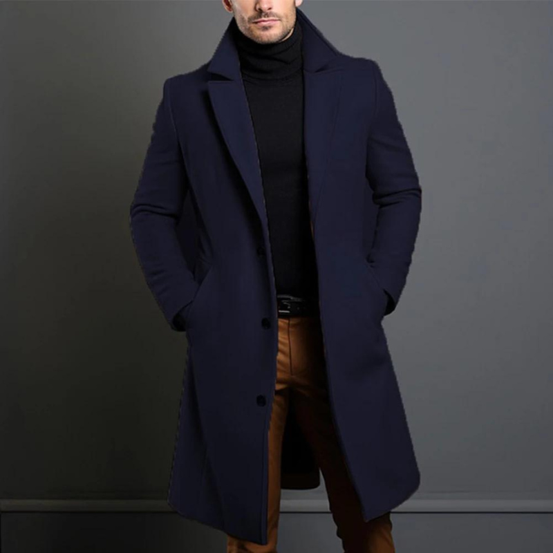Classic Men's Coat – Fitted Cut with a Timeless Design and Warm Fabric - J&B; - 4 - Elvaroza.com
