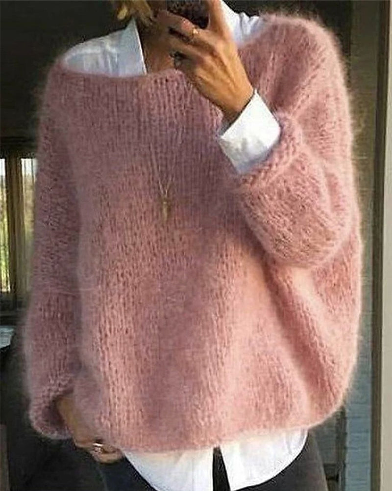 Sweater – Oversized Knit Sweater for Women with a Loose Fit - J&B; - 1 - Elvaroza.com