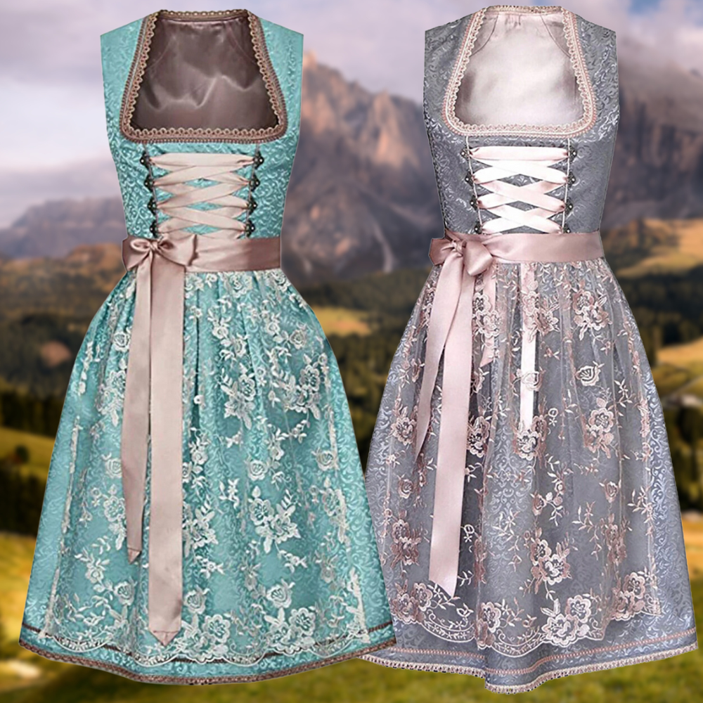 Women's Dirndls with Lace Trim and an Elegant Bow - J&B; - 1 - Elvaroza.com