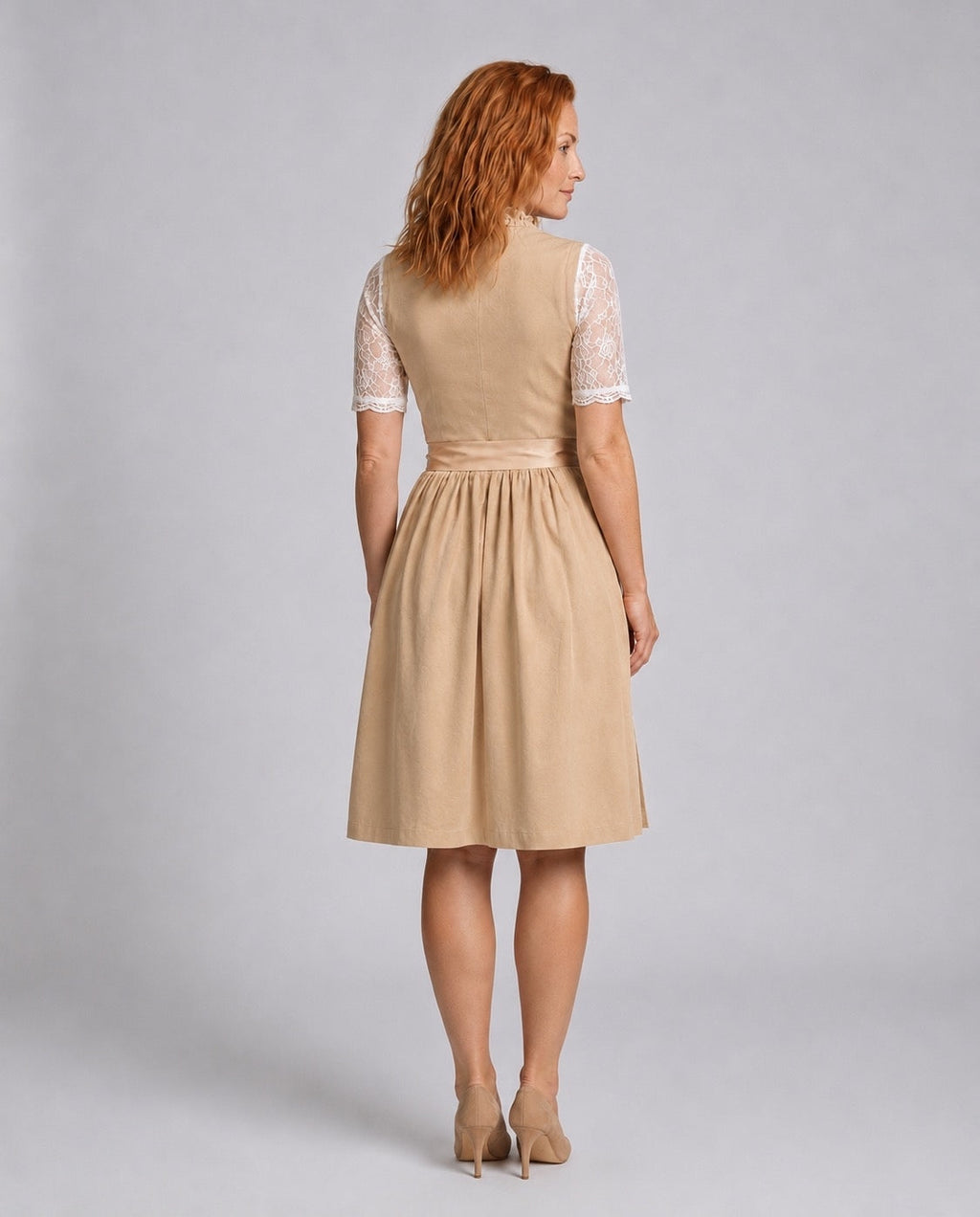 Women's Dirndl with Lace Blouse and Floral Details - J&B; - 2 - Elvaroza.com