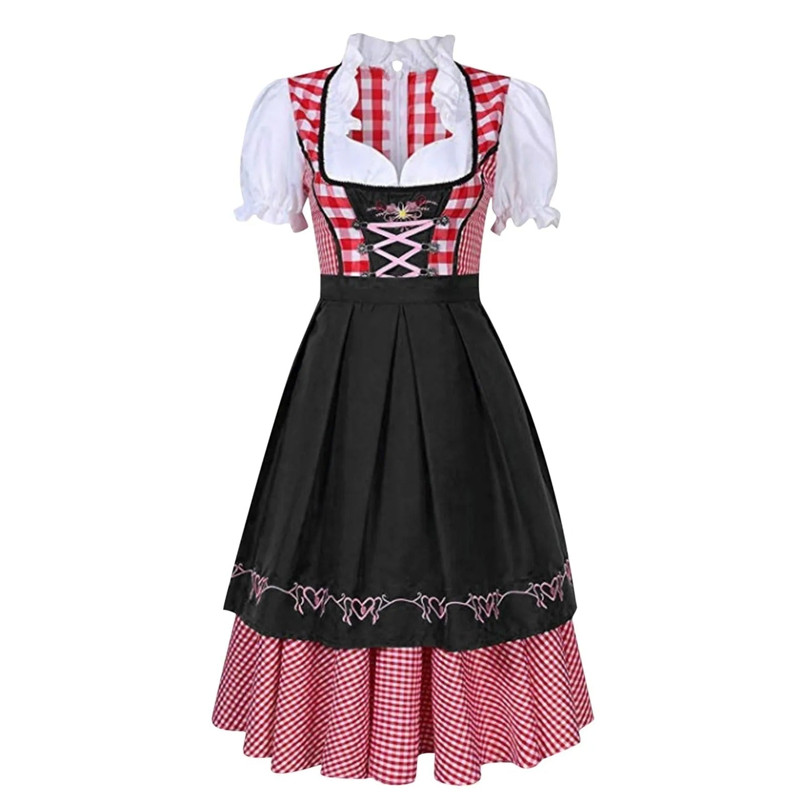 Women's Dirndl in a Classic Design with Puff Sleeves and an Apron - J&B; - 2 - Elvaroza.com