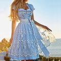 Women's Dirndl with Lace Sleeves and Floral Design - J&B; - 1 - Elvaroza.com
