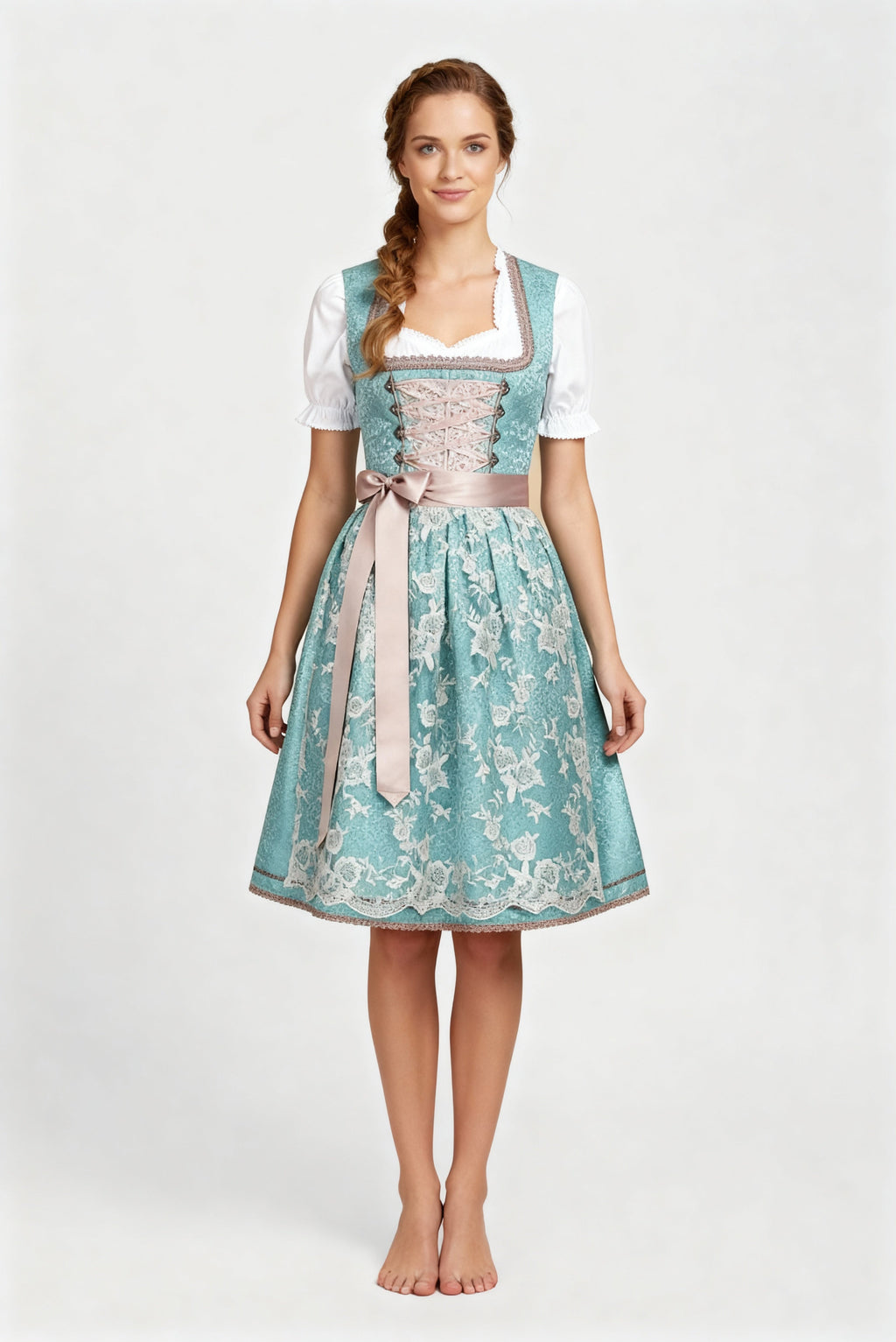 Women's dirndls in a classic cut with a sweetheart neckline and elegant embroidery - J&B; - 1 - Elvaroza.com