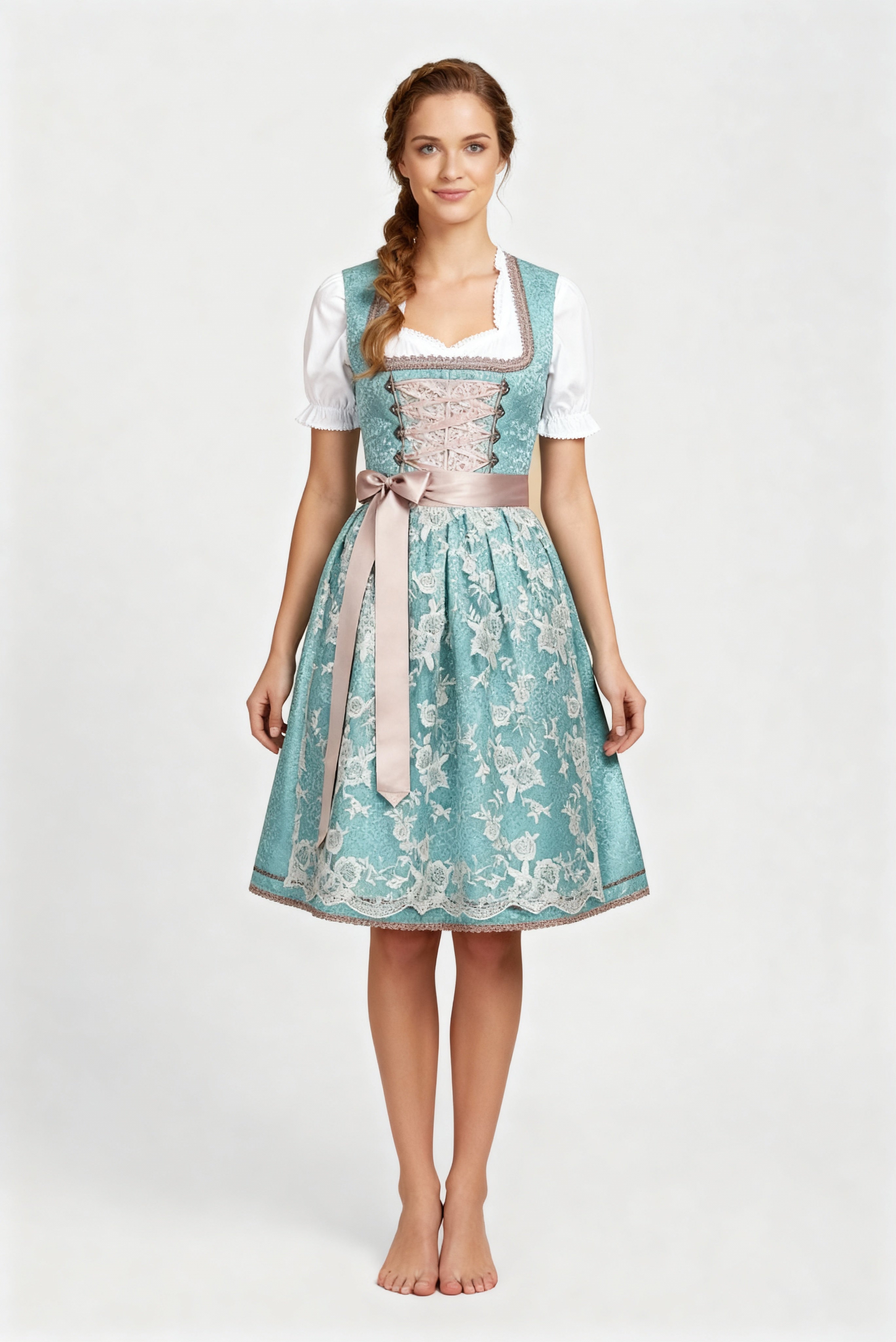 Women's dirndls in a classic cut with a sweetheart neckline and elegant embroidery - J&B; - 1 - Elvaroza.com