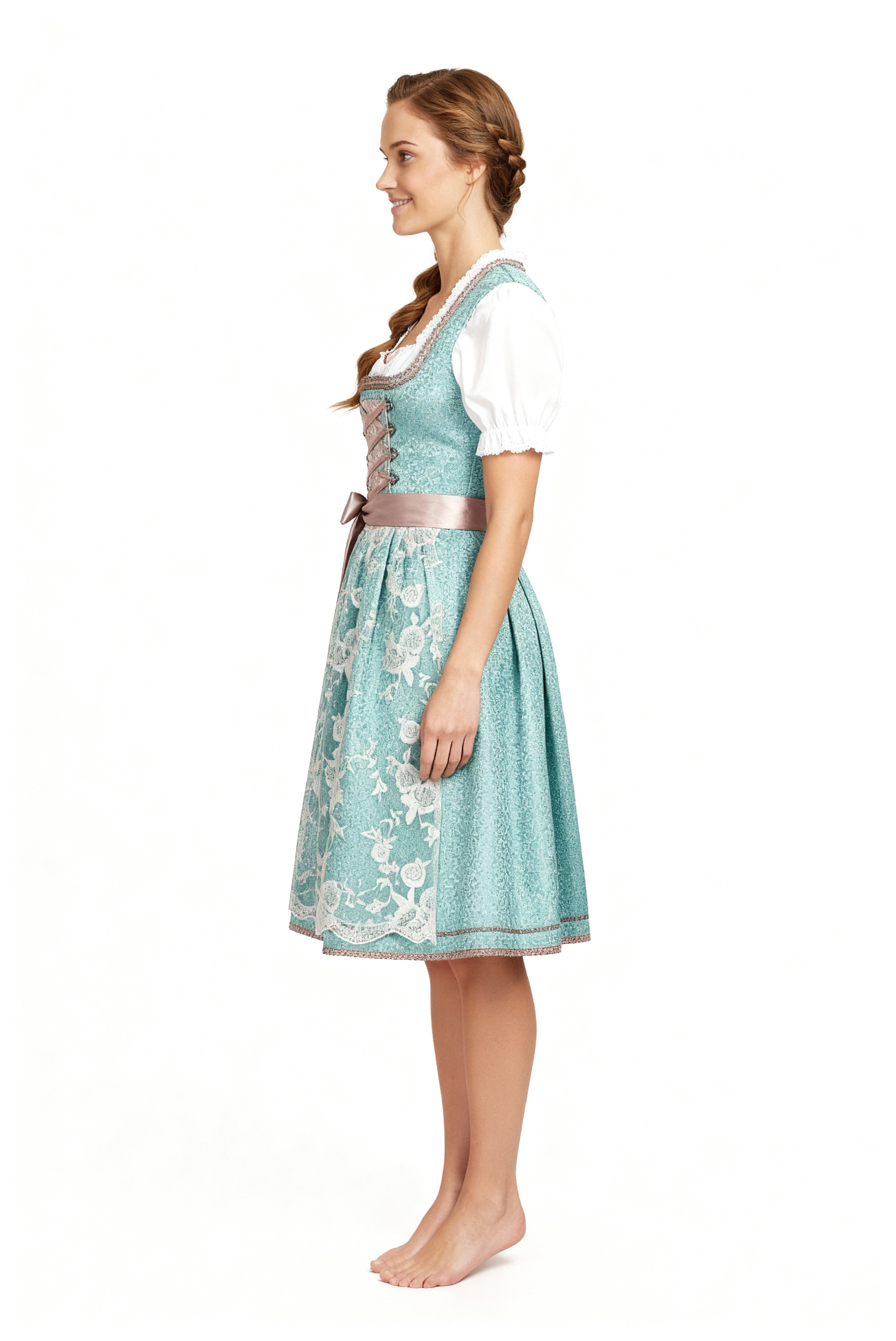Women's dirndls in a classic cut with a sweetheart neckline and elegant embroidery - J&B; - 3 - Elvaroza.com