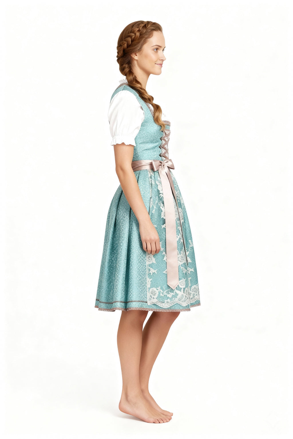 Women's dirndls in a classic cut with a sweetheart neckline and elegant embroidery - J&B; - 5 - Elvaroza.com