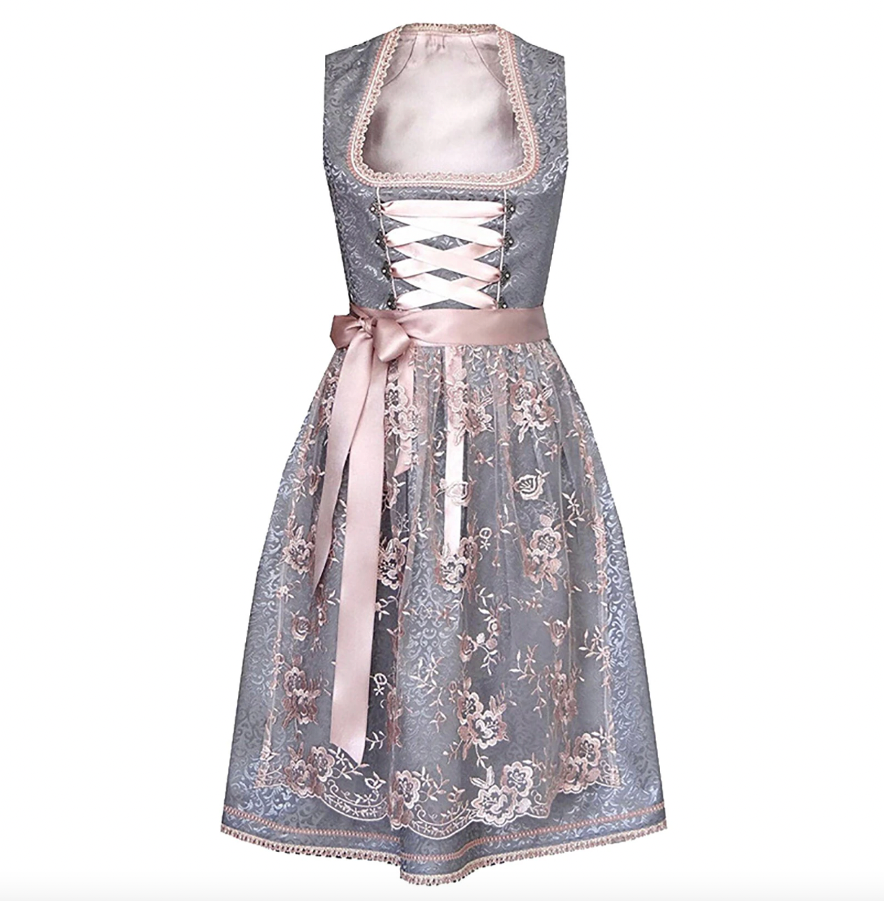 Women's dirndls in a classic cut with a sweetheart neckline and elegant embroidery - J&B; - 7 - Elvaroza.com