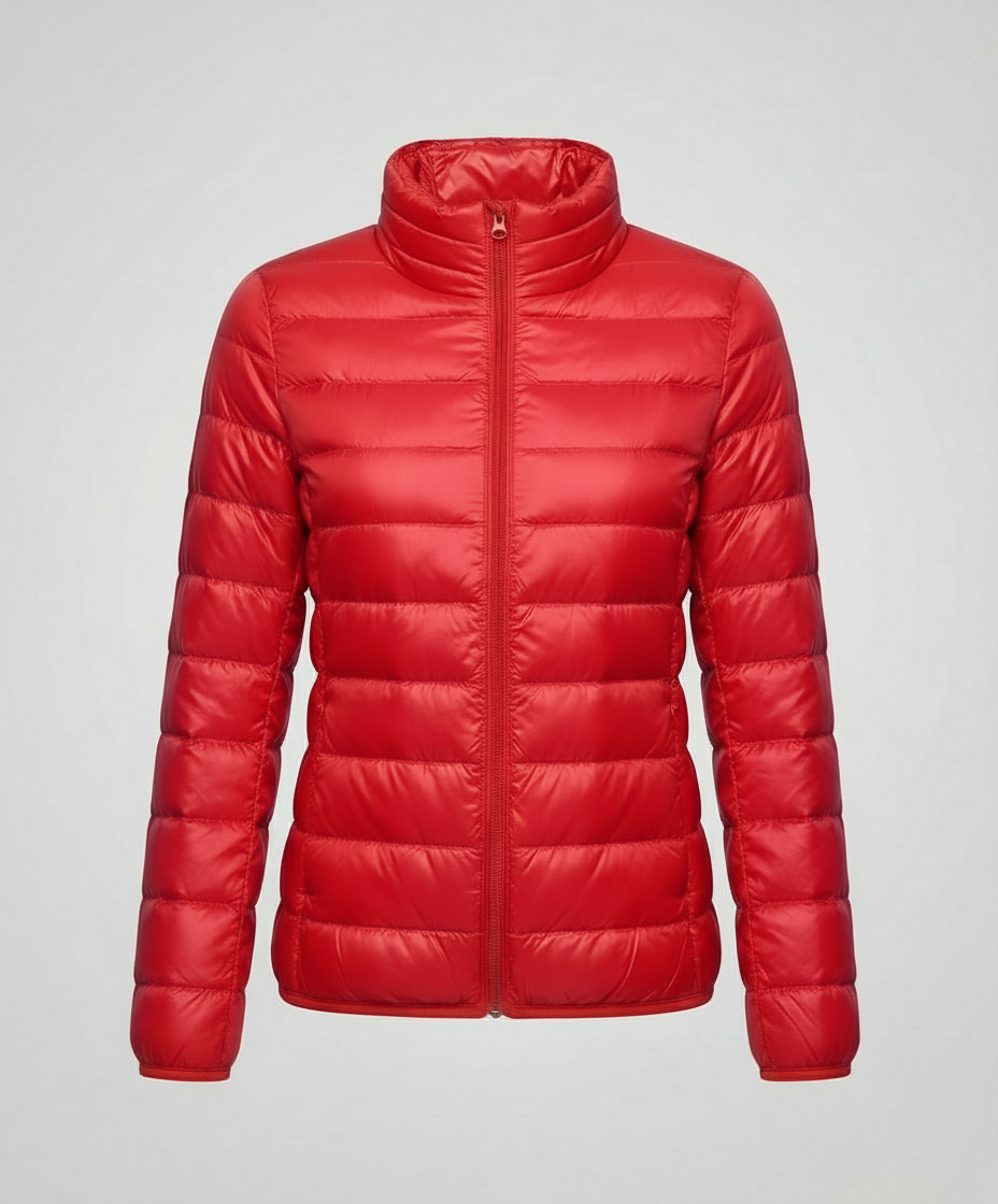 Lightweight Women's Down Jacket with Quilted Pattern and Fitted Silhouette - J&B; - 1 - Elvaroza.com
