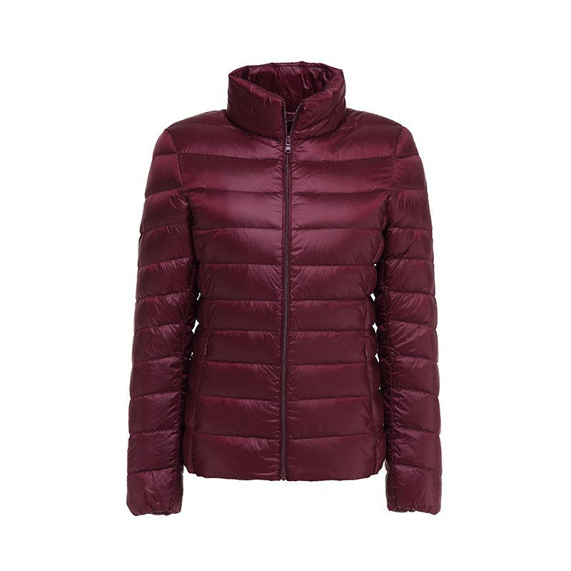 Lightweight Women's Down Jacket with Quilted Pattern and Fitted Silhouette - J&B; - 2 - Elvaroza.com