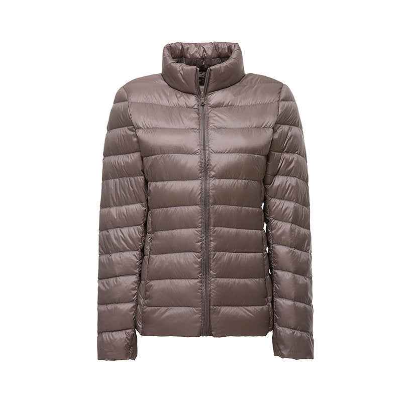 Lightweight Women's Down Jacket with Quilted Pattern and Fitted Silhouette - J&B; - 3 - Elvaroza.com