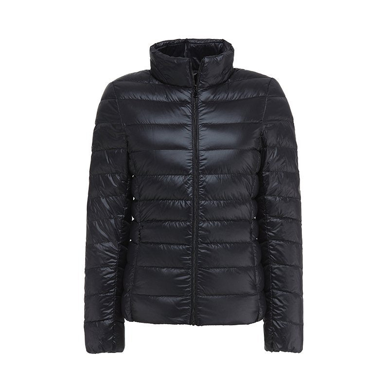 Lightweight Women's Down Jacket with Quilted Pattern and Fitted Silhouette - J&B; - 5 - Elvaroza.com