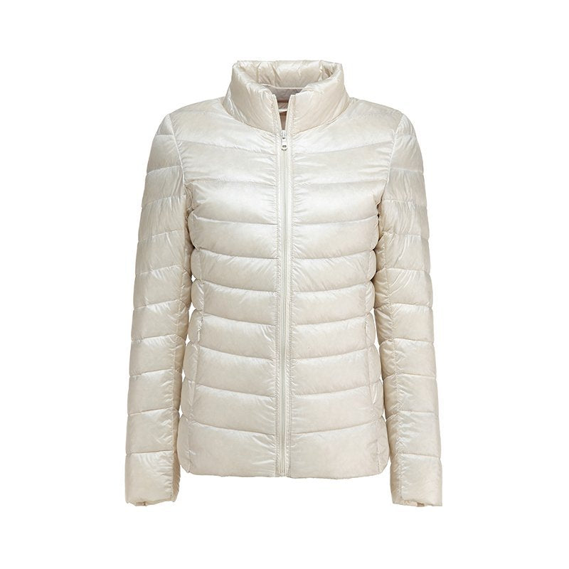 Lightweight Women's Down Jacket with Quilted Pattern and Fitted Silhouette - J&B; - 6 - Elvaroza.com