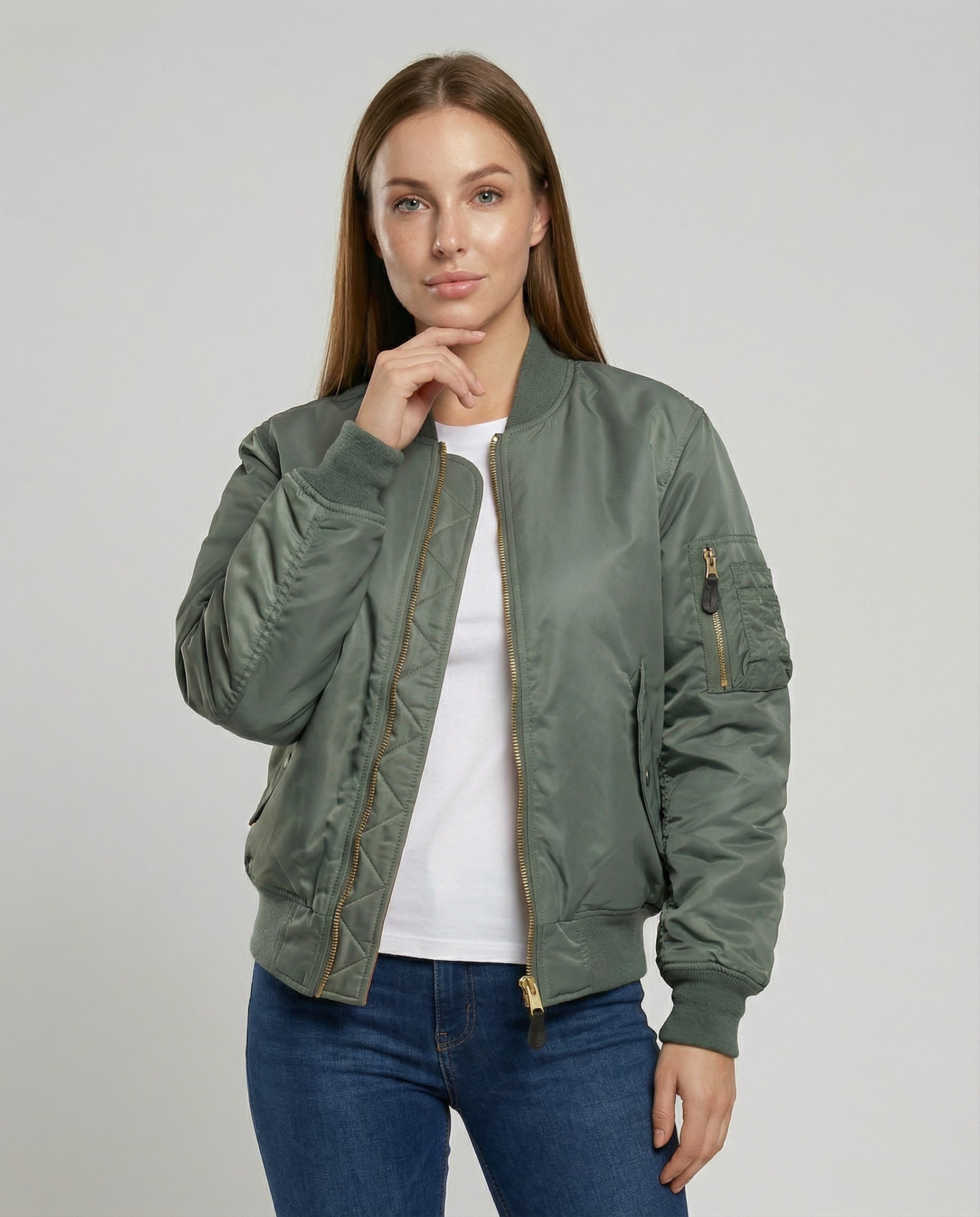 Women's Bomber Jacket – Relaxed Fit with Practical Pockets - J&B; - 1 - Elvaroza.com