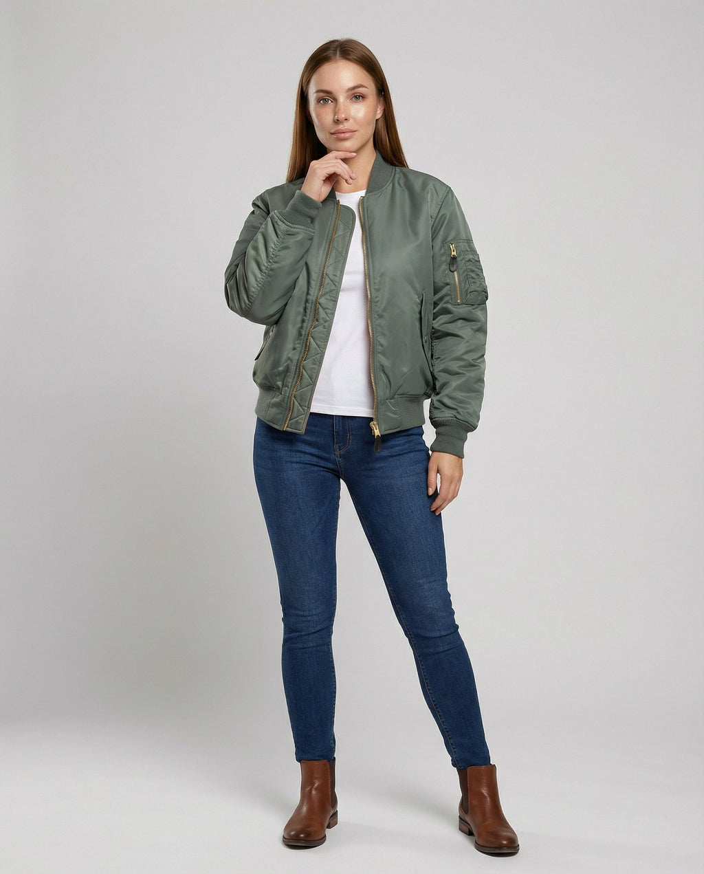 Women's Bomber Jacket – Relaxed Fit with Practical Pockets - J&B; - 2 - Elvaroza.com