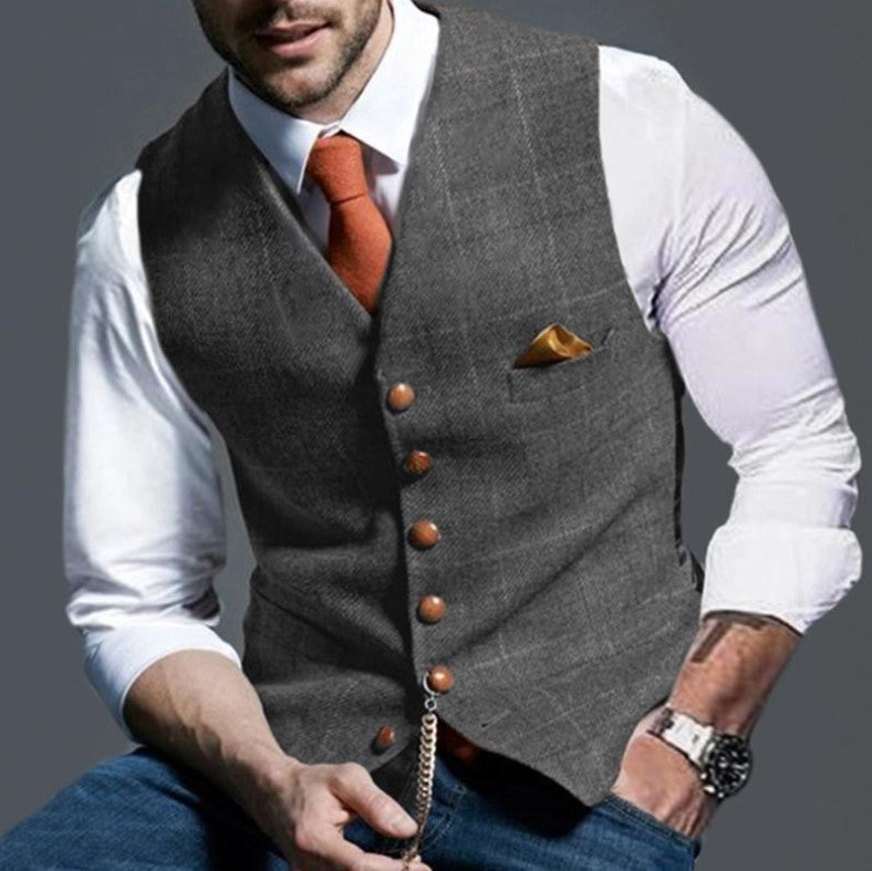 Men's vest with a fitted cut and stylish details - J&B; - 4 - Elvaroza.com