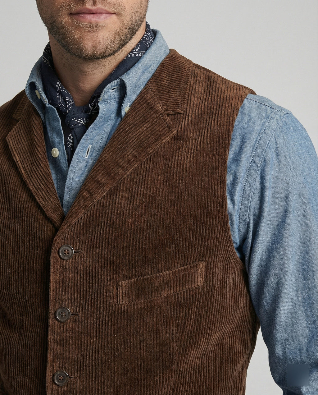 Classic Men's Corduroy Vest with Pockets - J&B; - 2 - Elvaroza.com