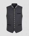 Men's Vest with Stand-Up Collar and Button Placket - J&B; - 1 - Elvaroza.com