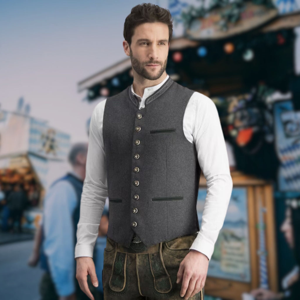Men's vest with button placket and fitted cut - J&B; - 3 - Elvaroza.com
